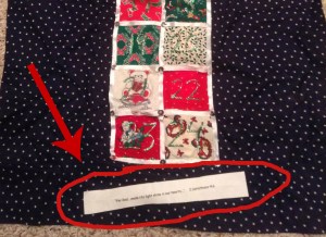 Scripture I found still  tucked away in one of the pockets Photo by nicholeq.wordpress.com