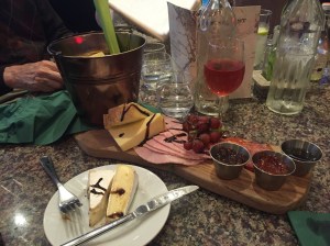 Our cheese board for two which was MORE than enough!