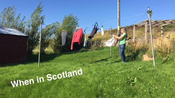 Just grabbing clothes off the line minutes before leaving the property... PC: Jacquelyn